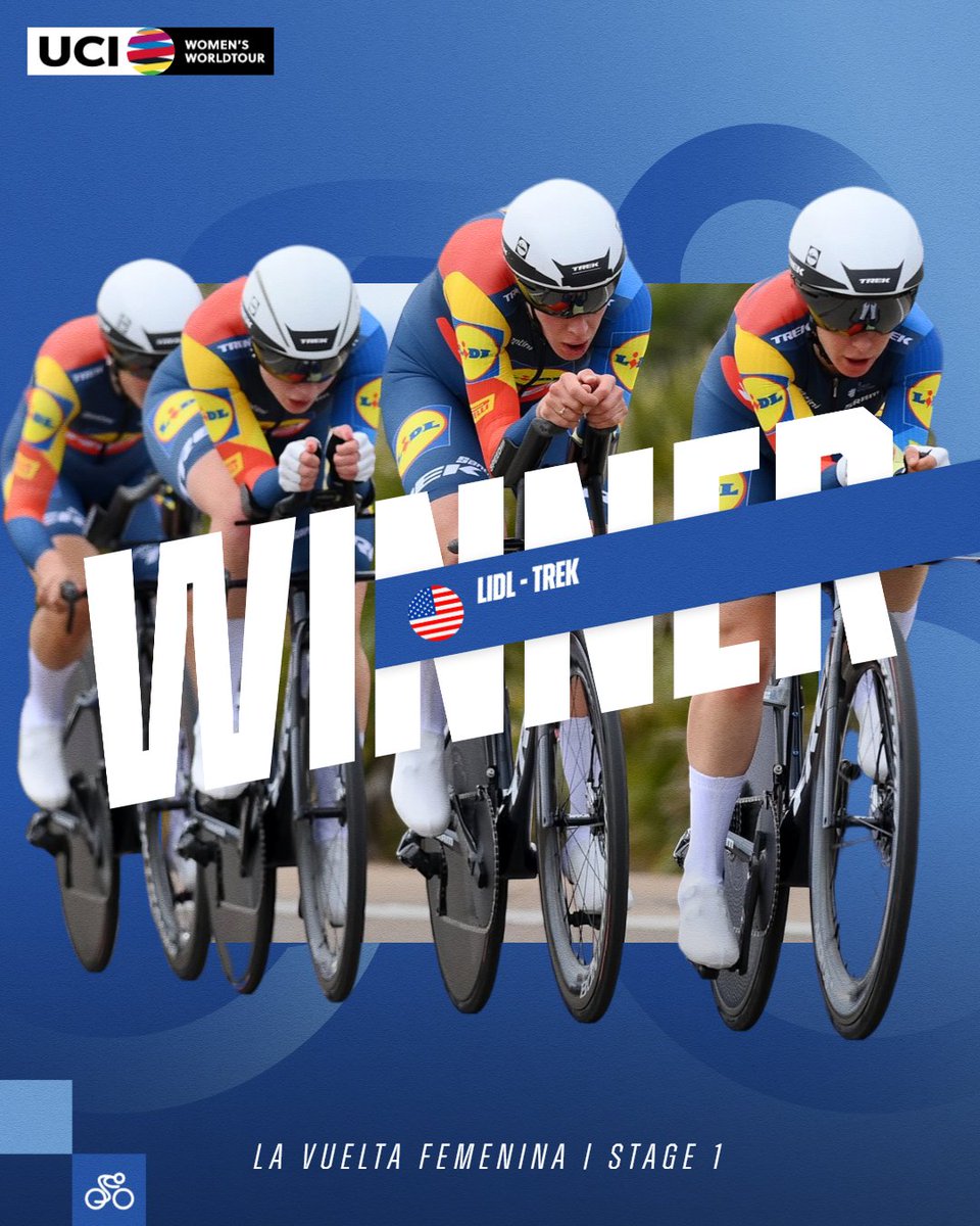 🇺🇸 @lidltrek wins the inaugural TTT of @LaVueltaFem after a strong team effort 👊 #UCIWWT #LaVueltaFemenina