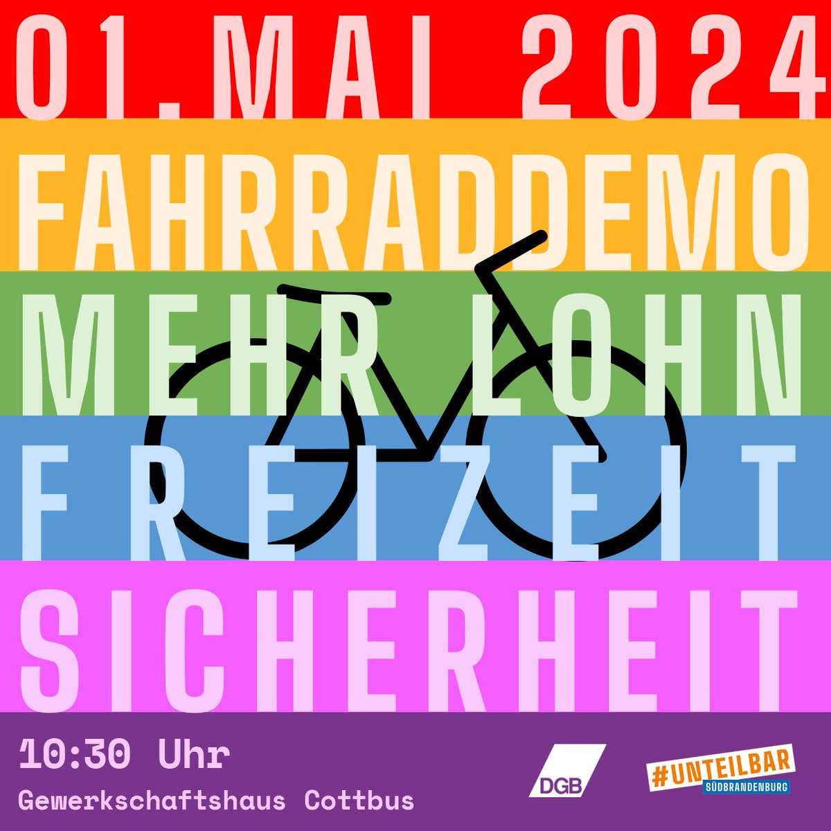 Lieber #Fahrraddemo in #Cottbus statt rumstehen und nur jammern wie bei der #NoAfD am #1Mai. #cb0105 #unteilbar #dgb @unteilbar_sb