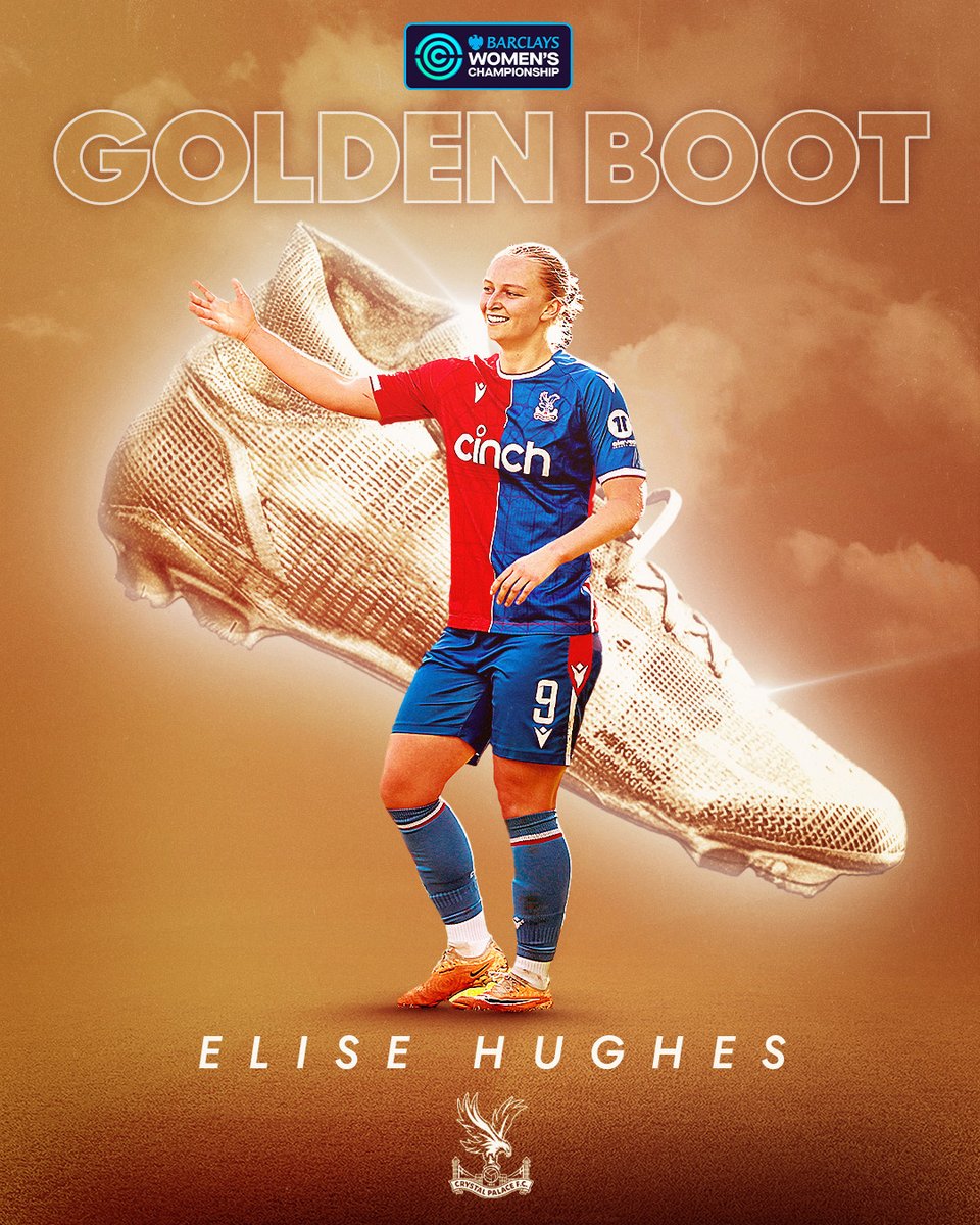 Your 2023-24 #BarclaysWC Golden Boot winner! @elise__hughes @cpfc_w