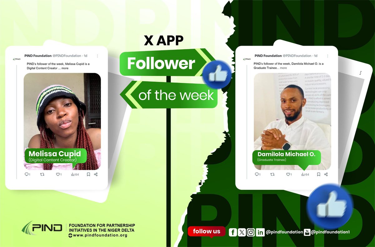 Shout out to our amazing social media stars of the week #SocialMediaStars #PINDCommunity #nigerdelta