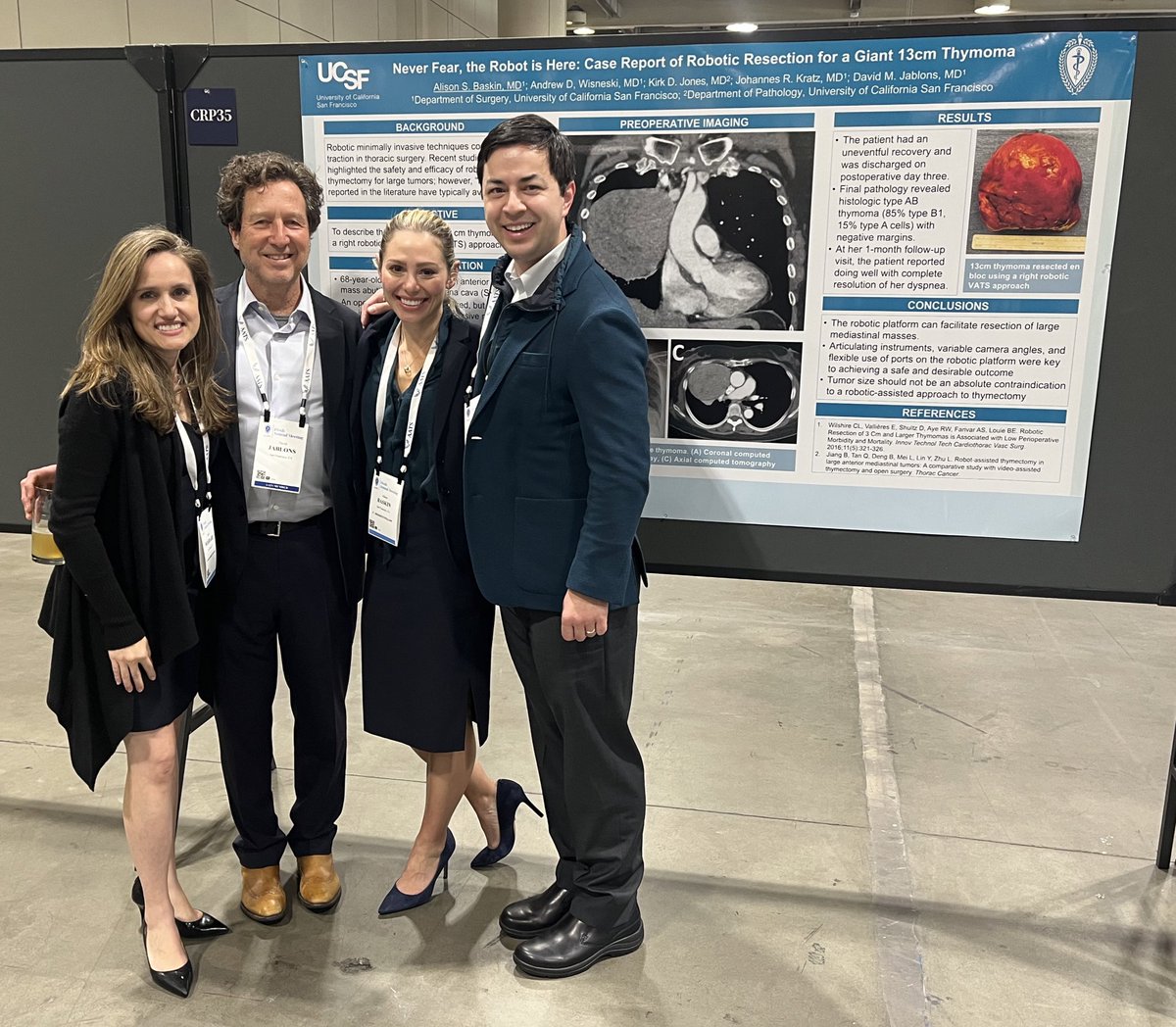 So much fun at AATS #aats2024 !! Having a great time learning all things cardiothoracic, meeting and connecting with leaders in the field, and presenting our case report on robotic resection of a giant thymoma! 🫀🫁@AATSHQ @UCSFGSResidency @Wisneski_AD @GavittWoodard