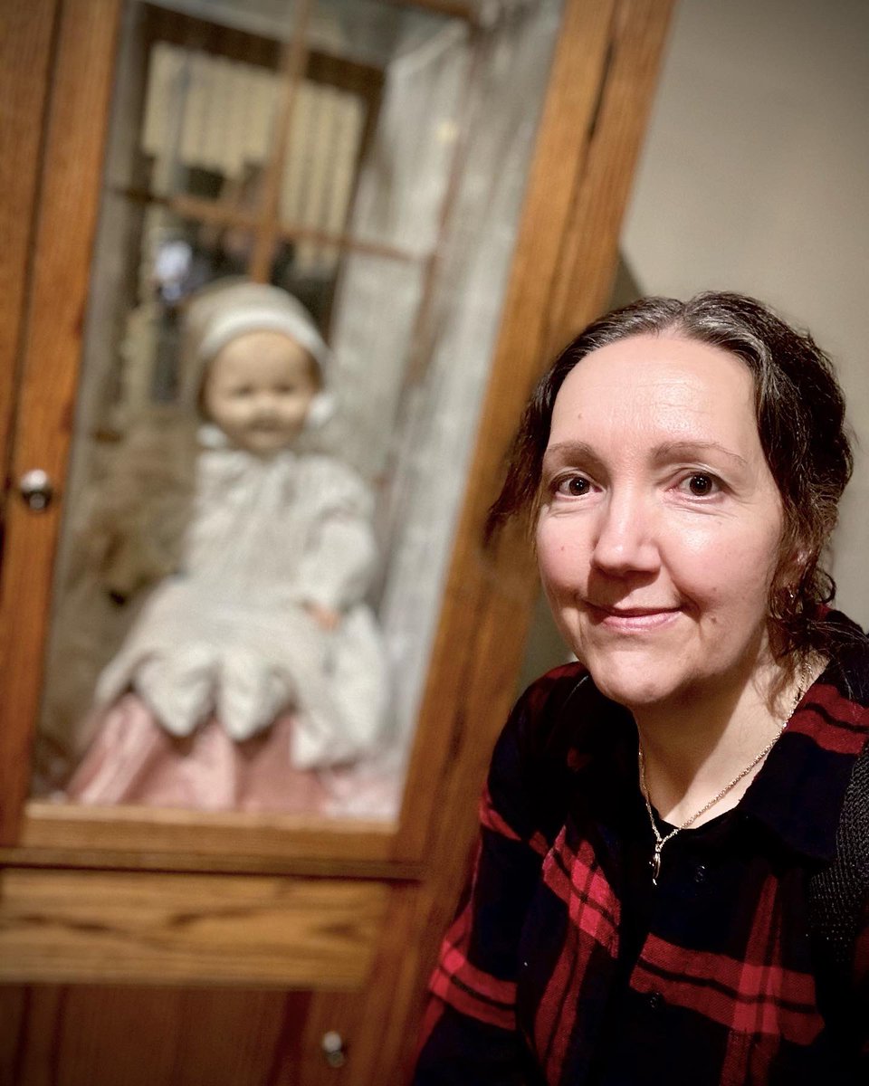 We visited Mandy the haunted doll at BC's Quesnel Museum. Over 100 years old, Mandy is said to be the cause of many unexplained occurrences reported by the original owner & museum staff. #haunted #haunteddoll #paranormal #ghosts #spooky #hauntedhistory  #goldrushtrail #bchistory