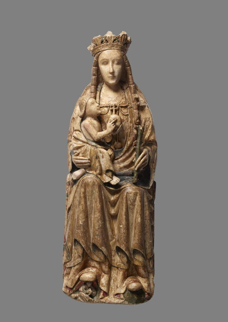 A late 15th century #English alabaster statue of the Blessed Virgin and Child (British Museum)