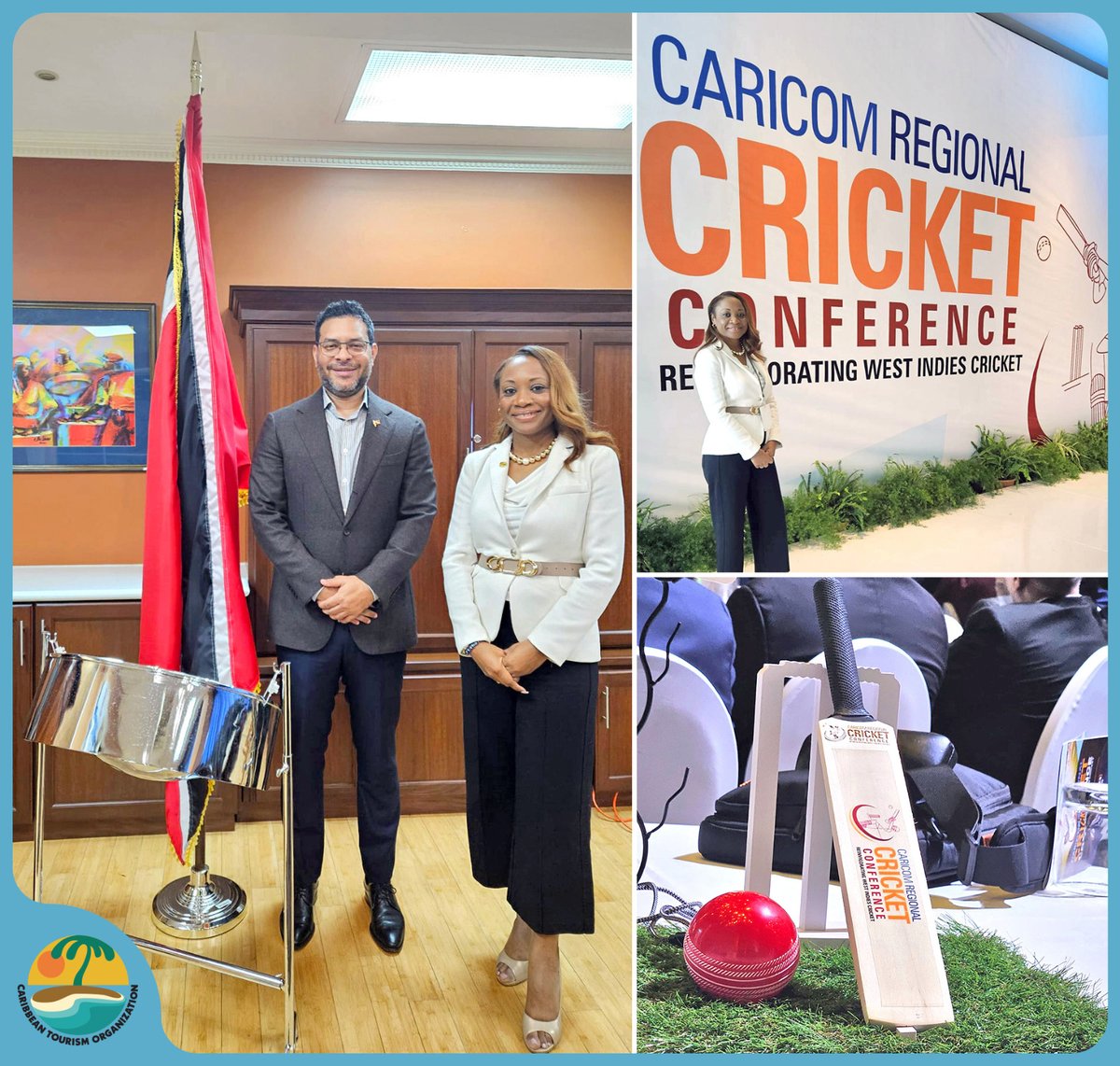 CTO SG Dona Regis-Prosper was invited to participate in last week's CARICOM Regional Cricket Conference in Trinidad, with the goal of reinvigorating cricket in the region. While in Port of Spain, the SG also connected with Tourism Minister, Randall Mitchell.