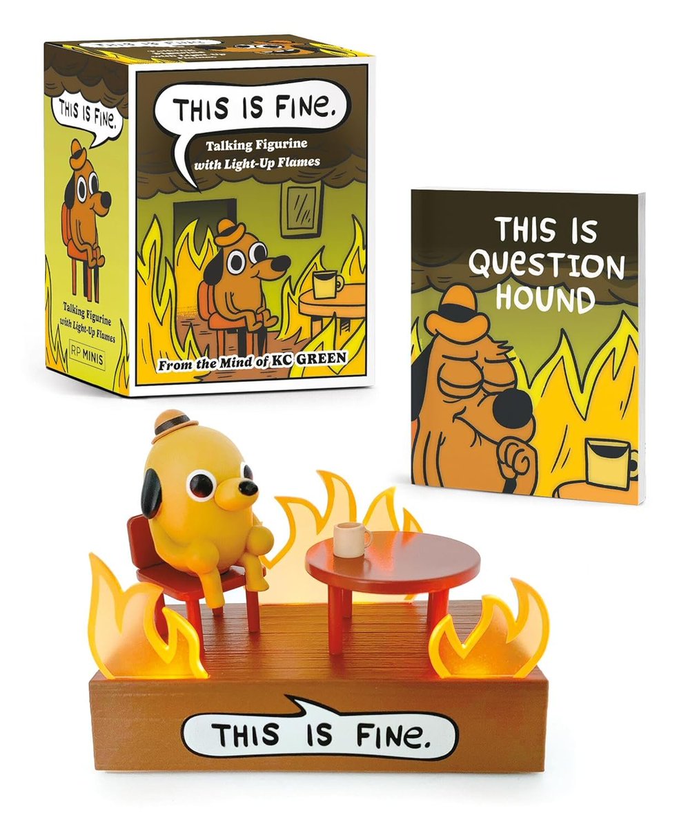 This Is Fine Talking Figurine: With Light and Sound is $12.56 on Amazon amzn.to/4a2A3GV #ad