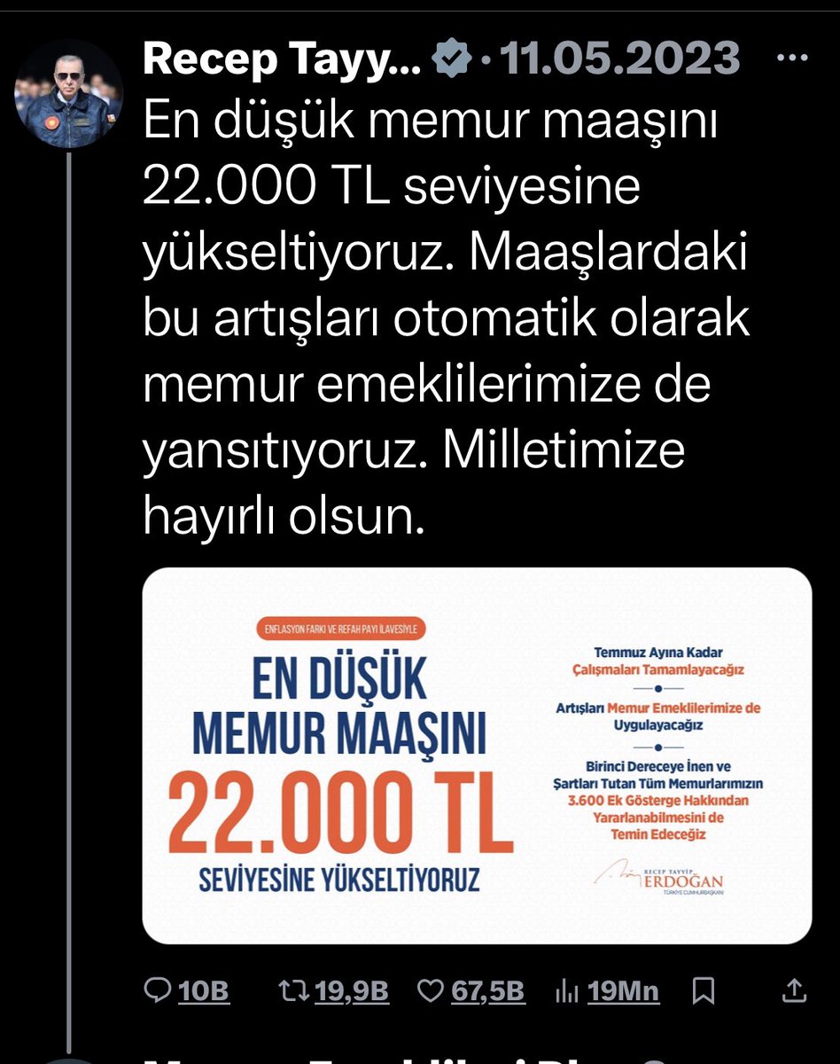 @isakarakas Sayın Cumhurbaşkanı @RTErdogan ın memur ve memur emeklilerine #3600EkGösterge ve çalışan memura yapılan artışlar otomatik #MemurEmeklisi ne  de yansıtılacak sözünün resmi metnini paylaştım.Devletin verdiği bu sözler tutulmadı. #MemurEmeklisiSürünüyor @isikhanvedat @memetsimsek