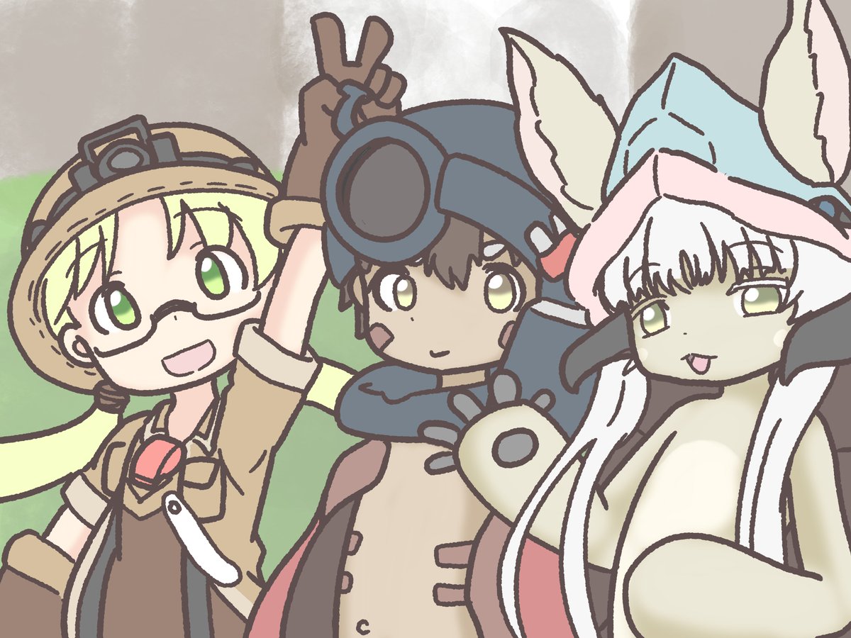 nanachi (made in abyss) 1girl long hair looking at viewer smile open mouth short hair blonde hair  illustration images