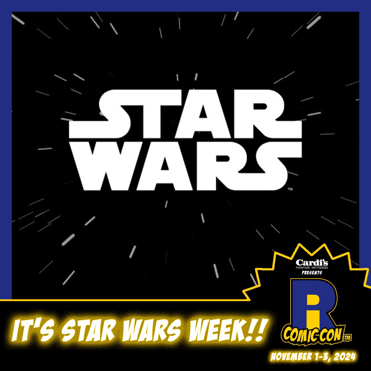 Happy Sunday, #RICC2024! A year has gone by so fast, but the best week of the year is upon us! It's Star Wars Week! Stay tuned all week for some exciting guest announcements! #StarWars