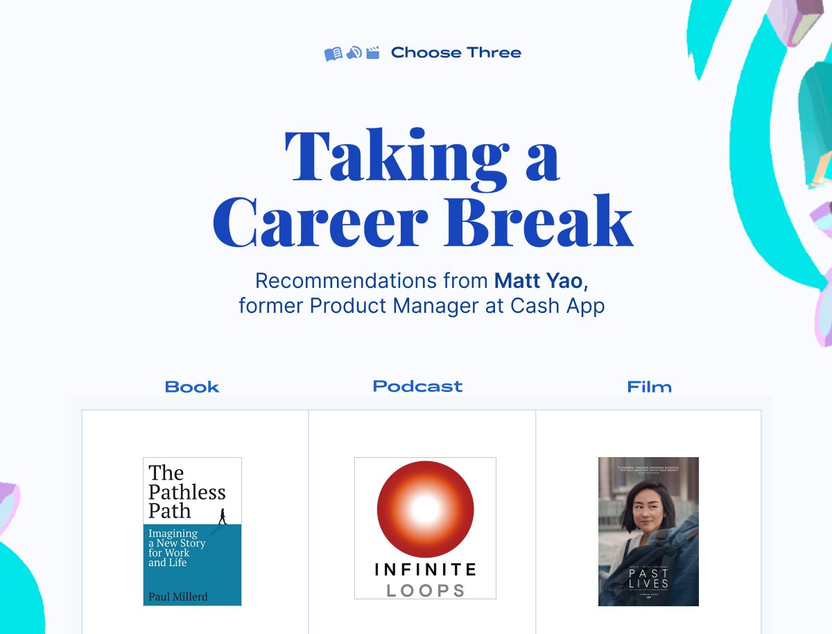 Longing for a change at work? 💼 @matt__yao shares learnings from quitting his job featuring @p_millerd, @InfiniteL88ps, & @A24 at choosethree.org/topics/taking-…