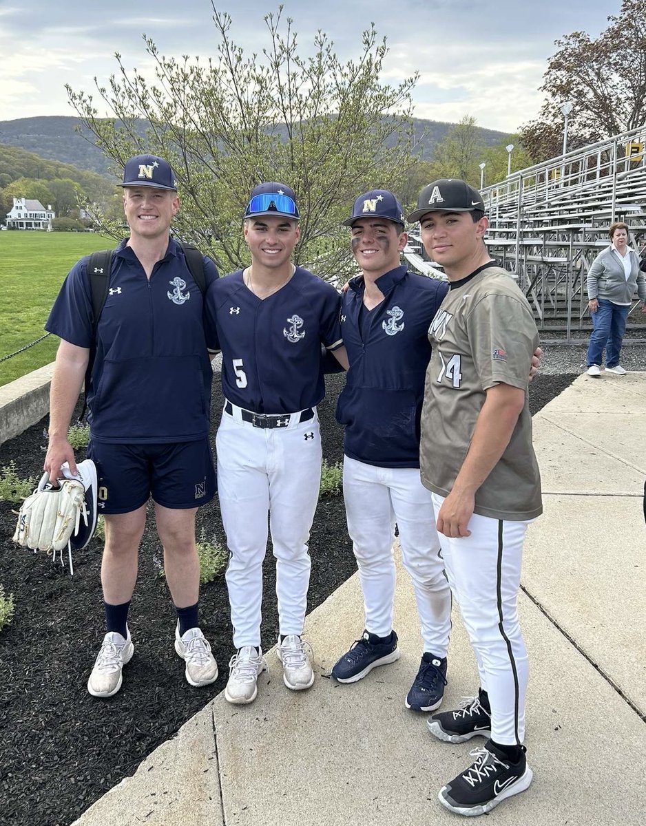 2023 ⁦<a href="/wnepbl/">WNEPBL</a>⁩ champs Brady Bendik, Tim Virtudes, Jack Killelea and Luke Marino catch up after this weekend’s Army vs Navy series. #BuryBoys