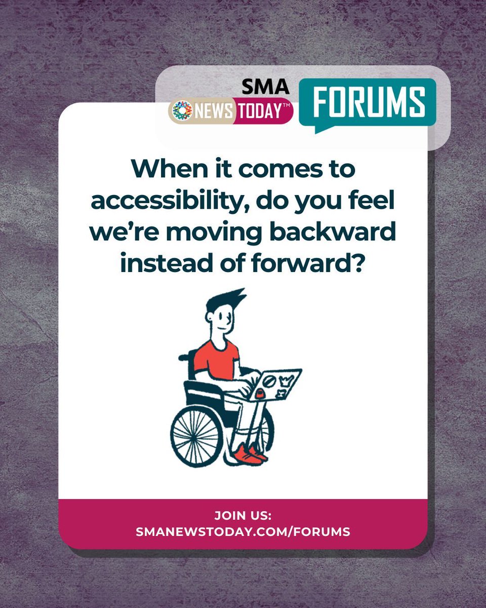 The world of accessibility has improved by leaps and bounds over the past several decades, but DeAnn Runge wonders if we might be slowing down. See why in our forums: bit.ly/3U33McV 

#SpinalMuscularAtrophy #SMAAwareness #SMACommunity #SMALife #LivingWithSMA