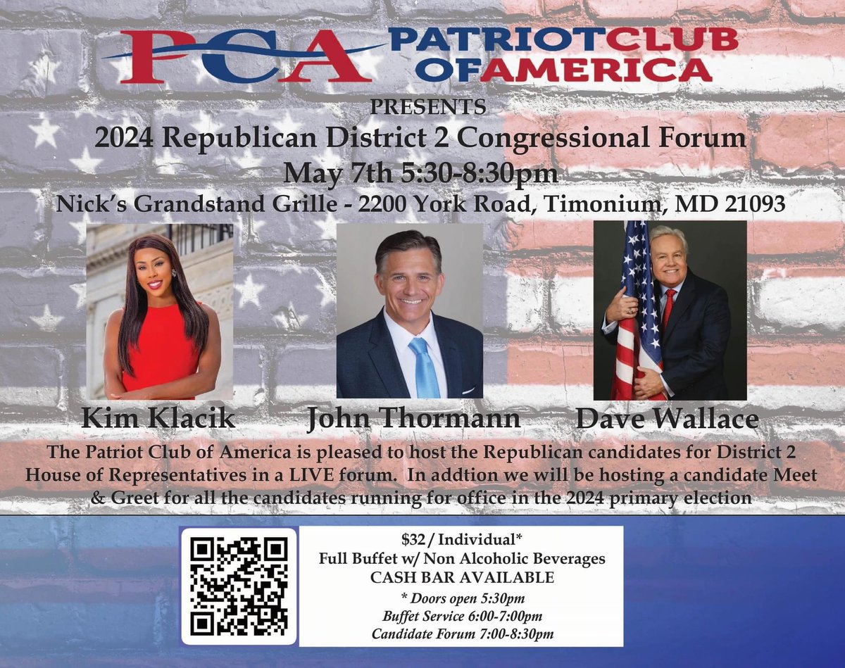 Looking forward to this forum on May 7th, join us if possible… Nick’s Grandstand Grille @ 5:30pm KimKForCongress.com