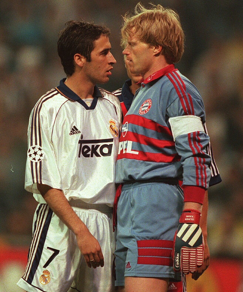 Raul Gonzalez Blanco y Oliver Kahn.