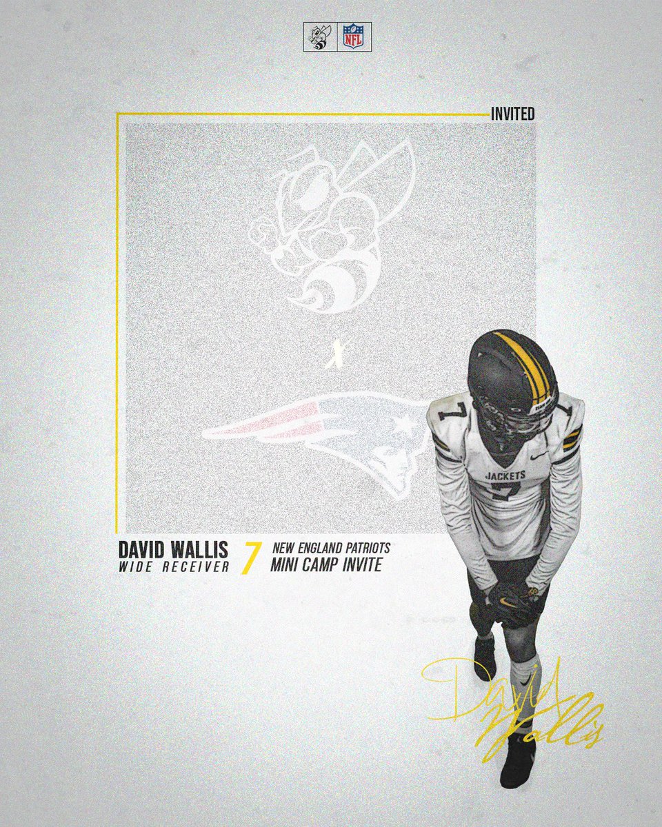 WR David Wallis has received an invitation to attend the New England Patriots’ Rookie Minicamp 🏃‍♂️💨 #NFL | #BuildandFight