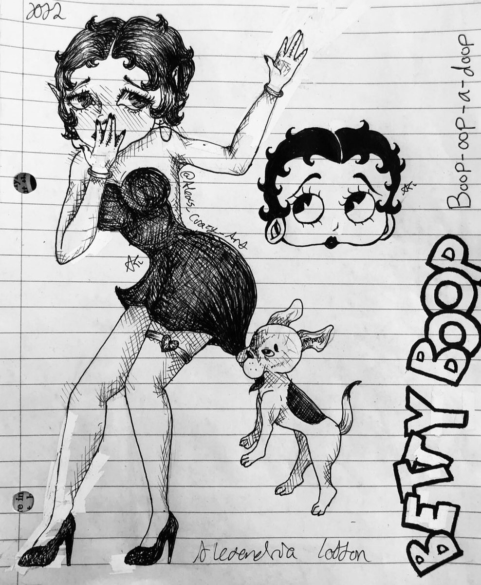 Did the #digital #BettyBoop a year ago and the #traditional 2 years ago. I started learning how to #draw her after I found out my grandmother was diagnosed with #cancer for the second time, Betty Boop is her favorite cartoon. 💜🪽
She has the #stomachcancer ribbon on her jacket.