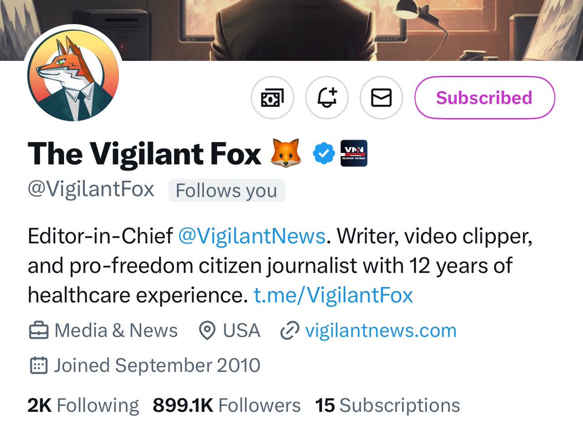 It's great to see @VigilantFox about to hit 900k followers here on X already. What a huge turnaround after being permanently banned on all of his accounts by the previous regime. Congrats VF!