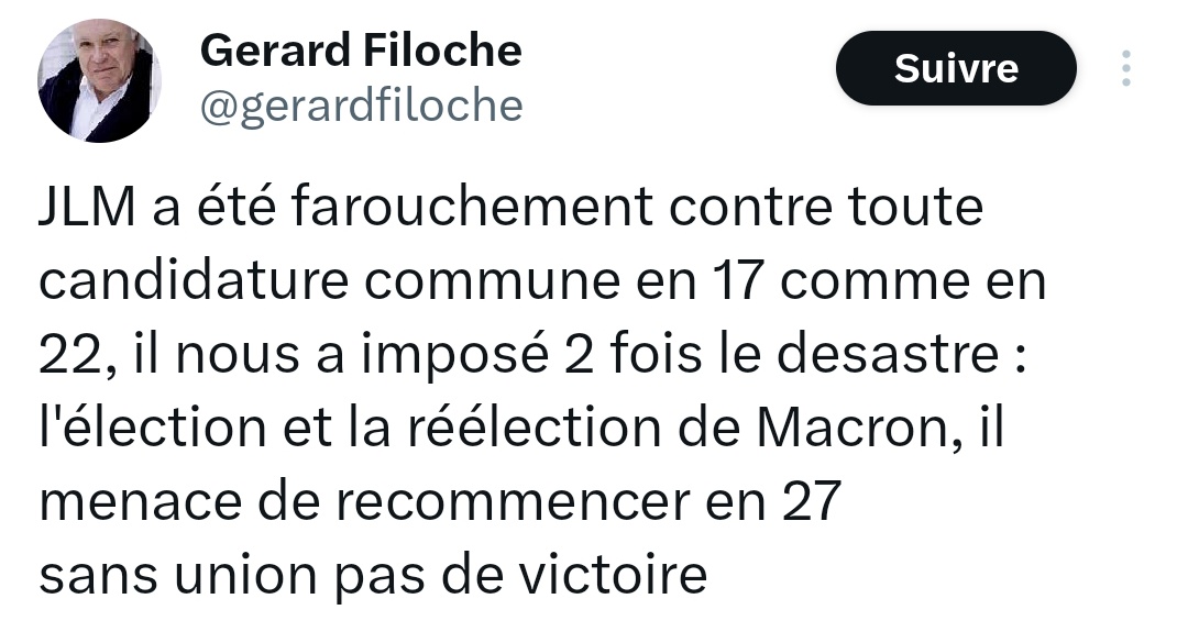 Écoute, Gérard, c'est difficile de te le faire entendre vu que tu as bloqué 95% de Twitter, mais tu sucres complètement les fraises, mon vieux.