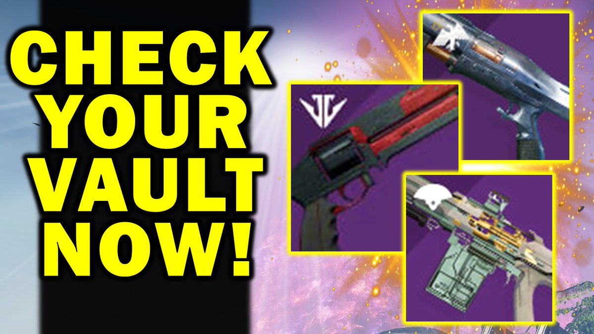 🚨NEW DESTINY 2 VIDEO!🚨 With Sunsetting going away, some of the Rarest & Best Weapons in the game are BACK! ...And they might be sitting in your vault👀 ➡️youtu.be/TK_SASmEk-c⬅️