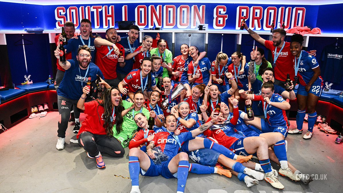 South London & Proud 💪🏾 Crystal Palace Women are champions of the Barclays Women's Championship! Women's Super League next season 👏🏾 Bravo @cpfc_w ❤️💙🦅