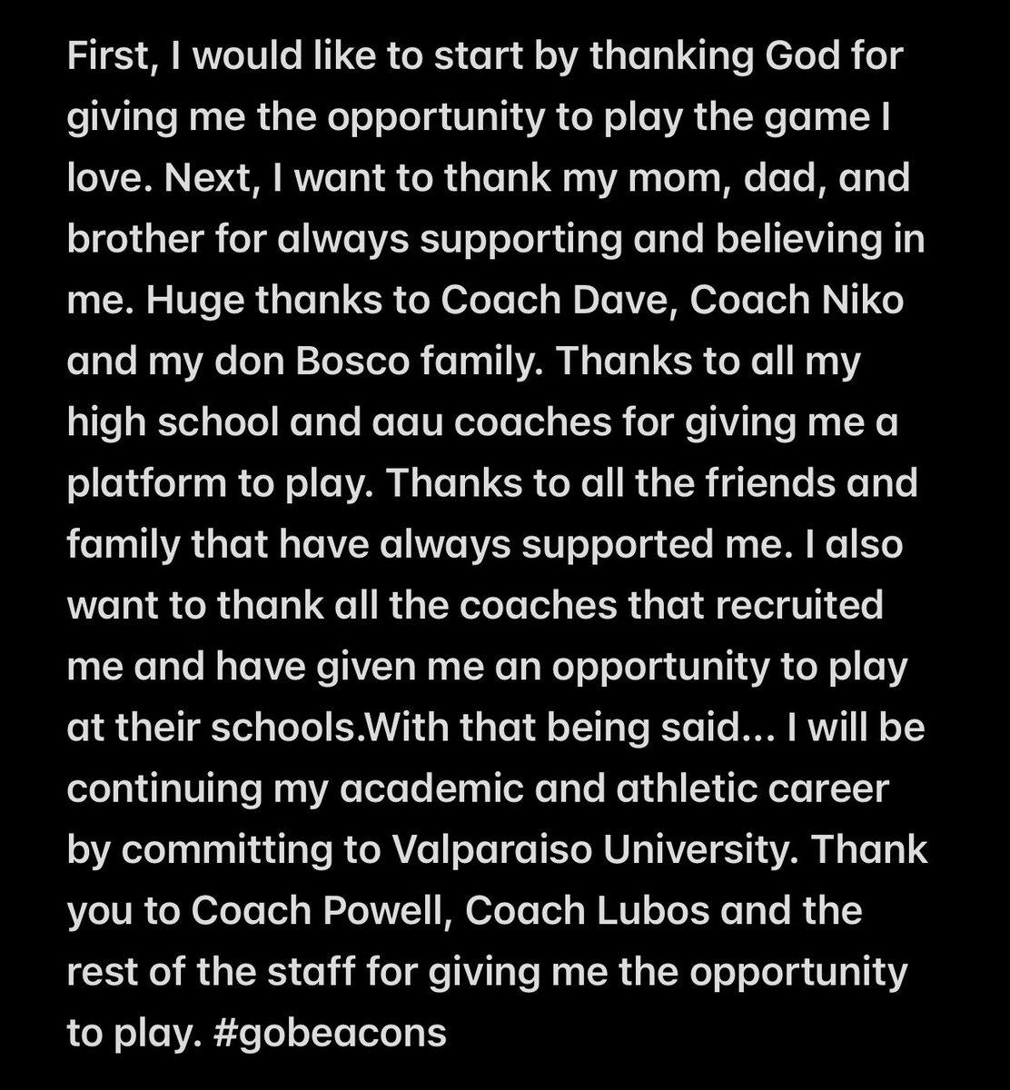 100% committed 🤎💛<a href="/ValpoBasketball/">Valpo Basketball</a> <a href="/DonBoscoHoops/">Bosco Institute</a>