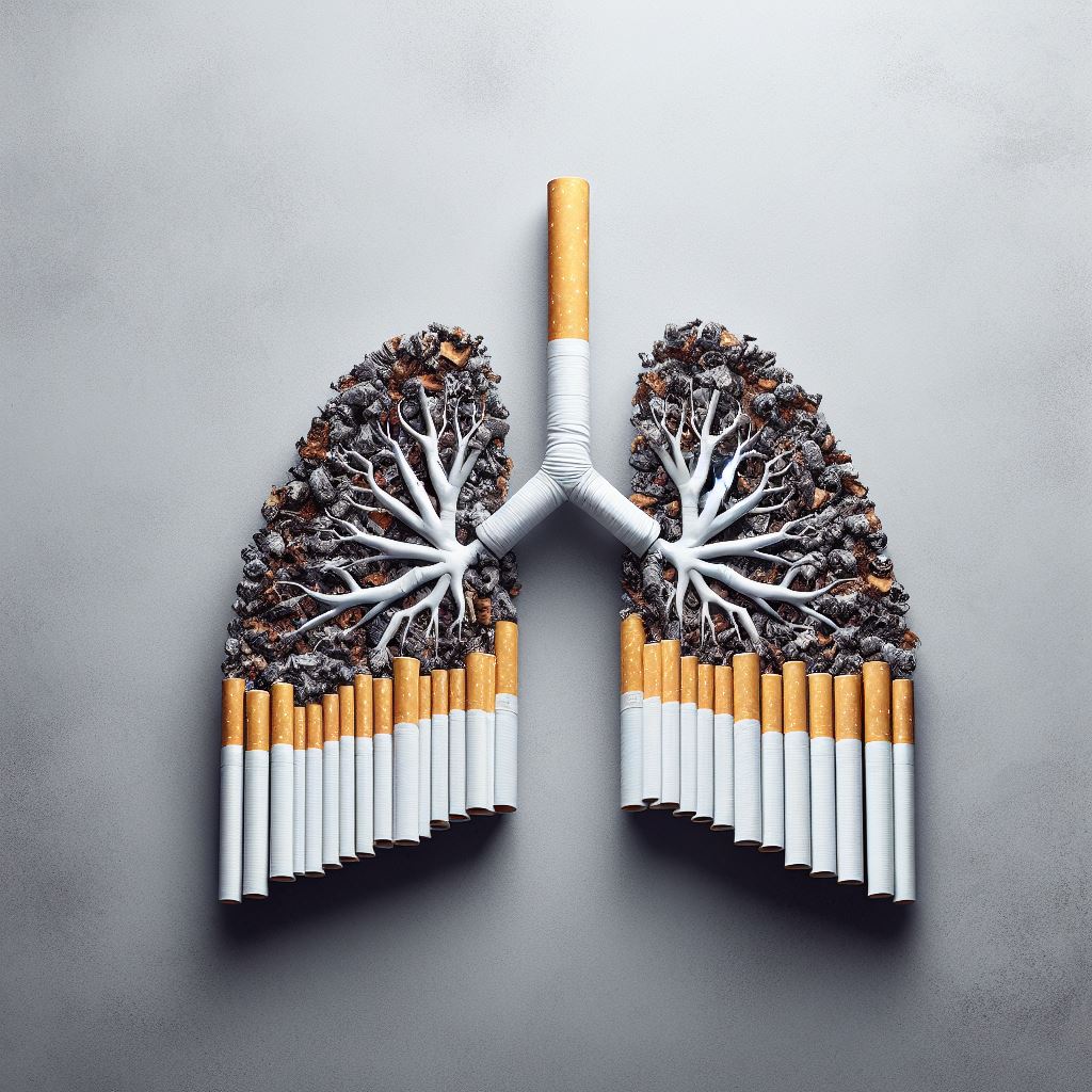 AmsterdaManAI's tweet photo. 🚭 Stop and take a deep breath. This powerful image of human lungs formed from cigarettes serves as a stark reminder of the environmental and health impacts of smoking. Let it ignite a reflection on the choices we make and their consequences. #HealthAwareness #ReflectAndChange 🚭 https://t.co/v9ng0B944B