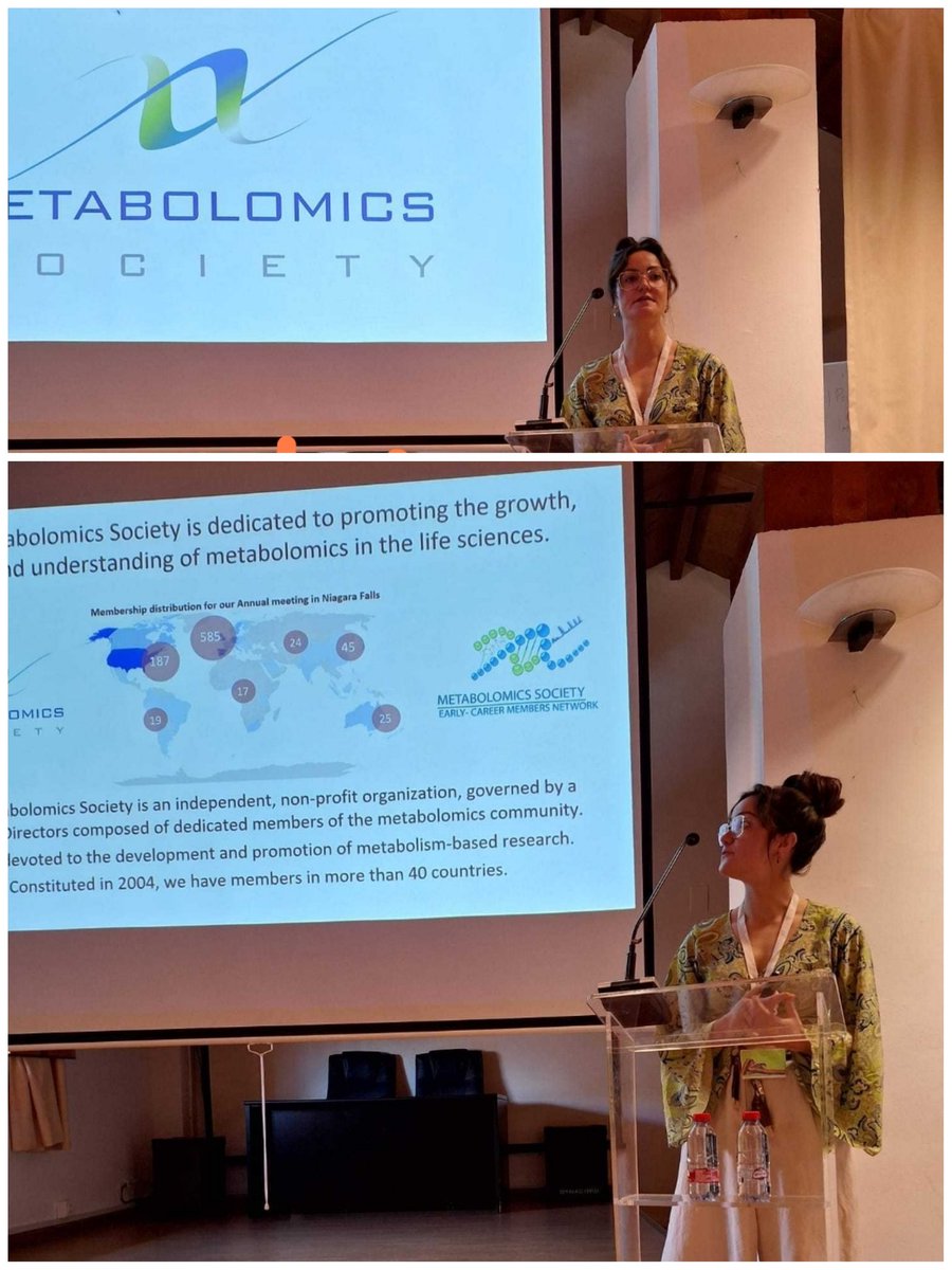 EMN_MetSoc's tweet photo. @BreaLikeACheese, sponsor representative of @MetabolomicsSoc &amp; @EMN_MetSoc, shared our mission and agendas at the European School of Metabolomics (@Eusm2226_04_24).

Insights on advancing metabolomics research &amp; ECR activities were highlighted.📢

#MetSoc #EMN #EUSM #Metabolomics https://t.co/KRmoPucehS