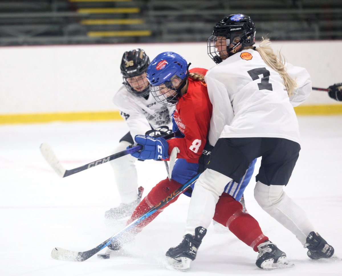 HP15 Girls District 3 goaltenders Aderson (Orono) and Prosser (MG) share a 29 save shut out in a 2-0 win over rival District 6. Fischer (MG) from Gallagher (MG), and Wieneke (MG) from Noble (Way) and Carlson (Mpls) finish out the Spring Festival weekend.