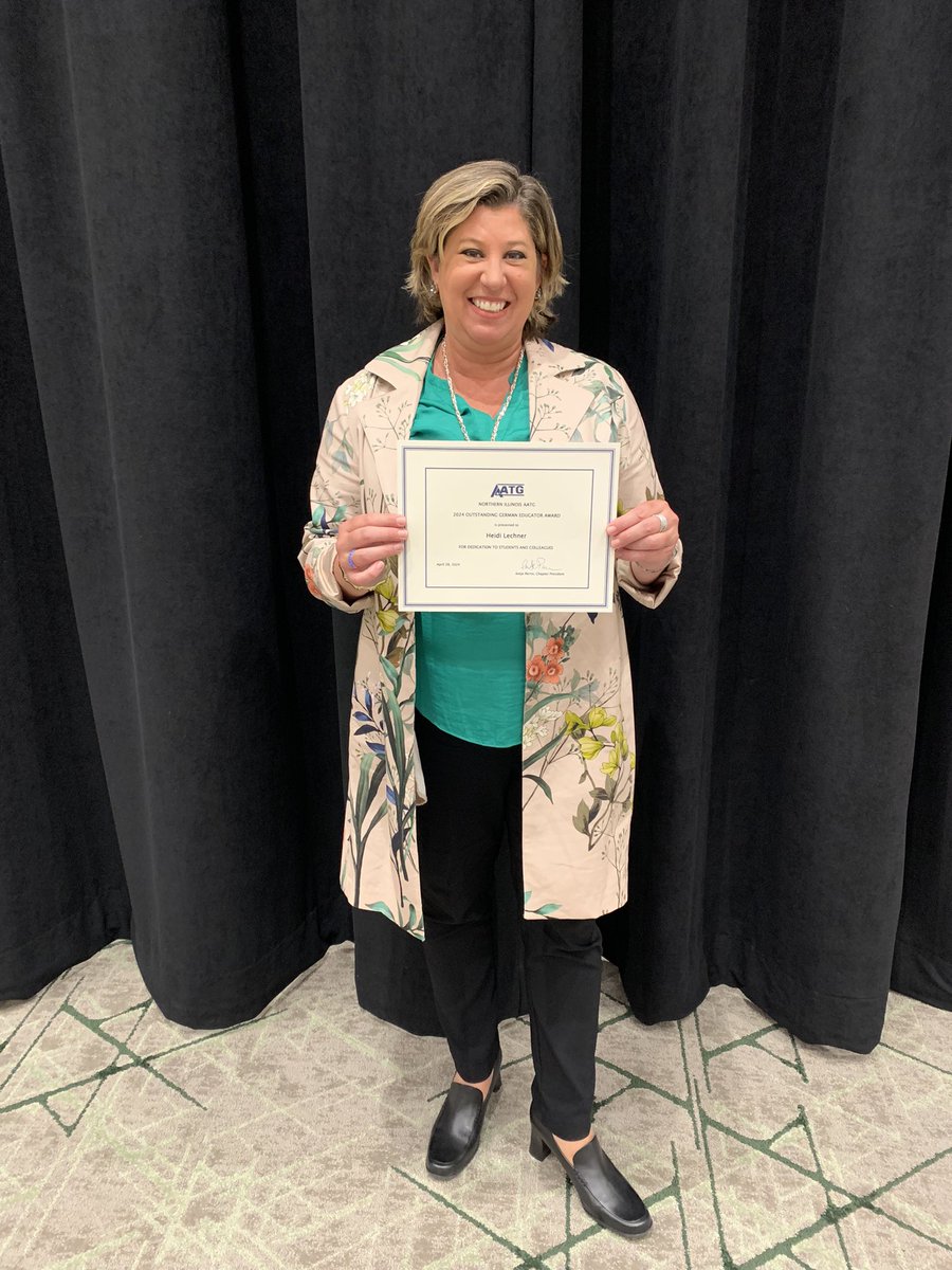 Danke schön to <a href="/NoIlAATG/">Northern Illinois AATG</a> for selecting me for the 2024 Outstanding German Educator Award of Excellence! 🇩🇪🥳🎉<a href="/AATGOnline/">AATG</a> <a href="/goetheinstitut/">goetheinstitut</a> <a href="/District128/">District 128</a>