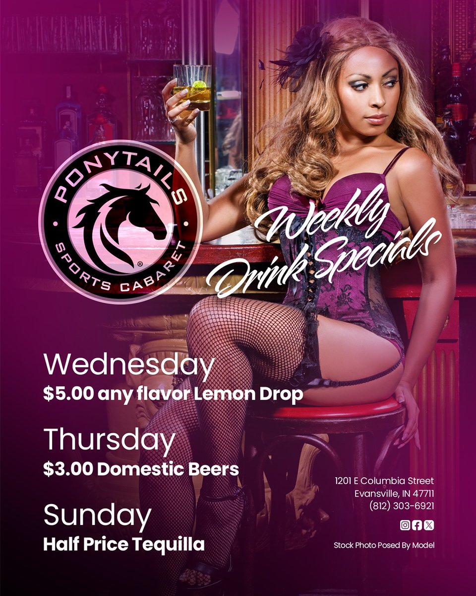 Let's get into some SIN tonight!
It's SINDUSTRY NIGHT at Ponytails! 
ALL TEQUILA 1/2 PRICE ALL NIGHT!
.
.
.
#SUNDAY #Tequila #Fun #ThingsToDo #Sportsbar #Lounge #Ponytails #PonyParty #PonyPrincess #Evansville #StripClub #sindustry #sportscabaret #SINDUSTRYsunday