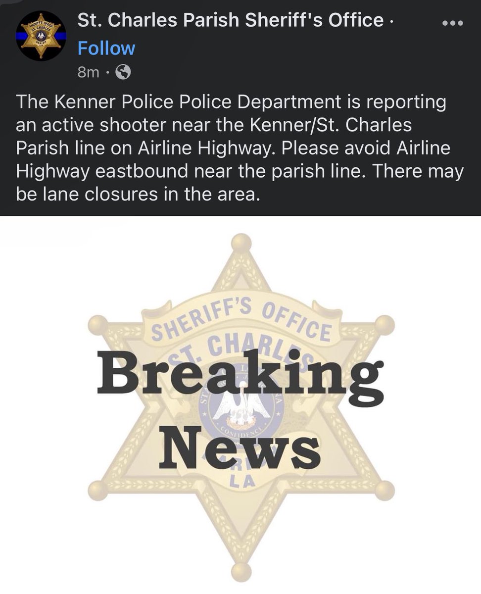 BREAKING: 3 police officers shot in standoff near New Orleans! Suspect, Matthew Lathers, still on the loose. SWAT operations ongoing. Praying for the officers' recovery and a swift resolution to the situation. #NewOrleans #PoliceStandoff #OfficerDown