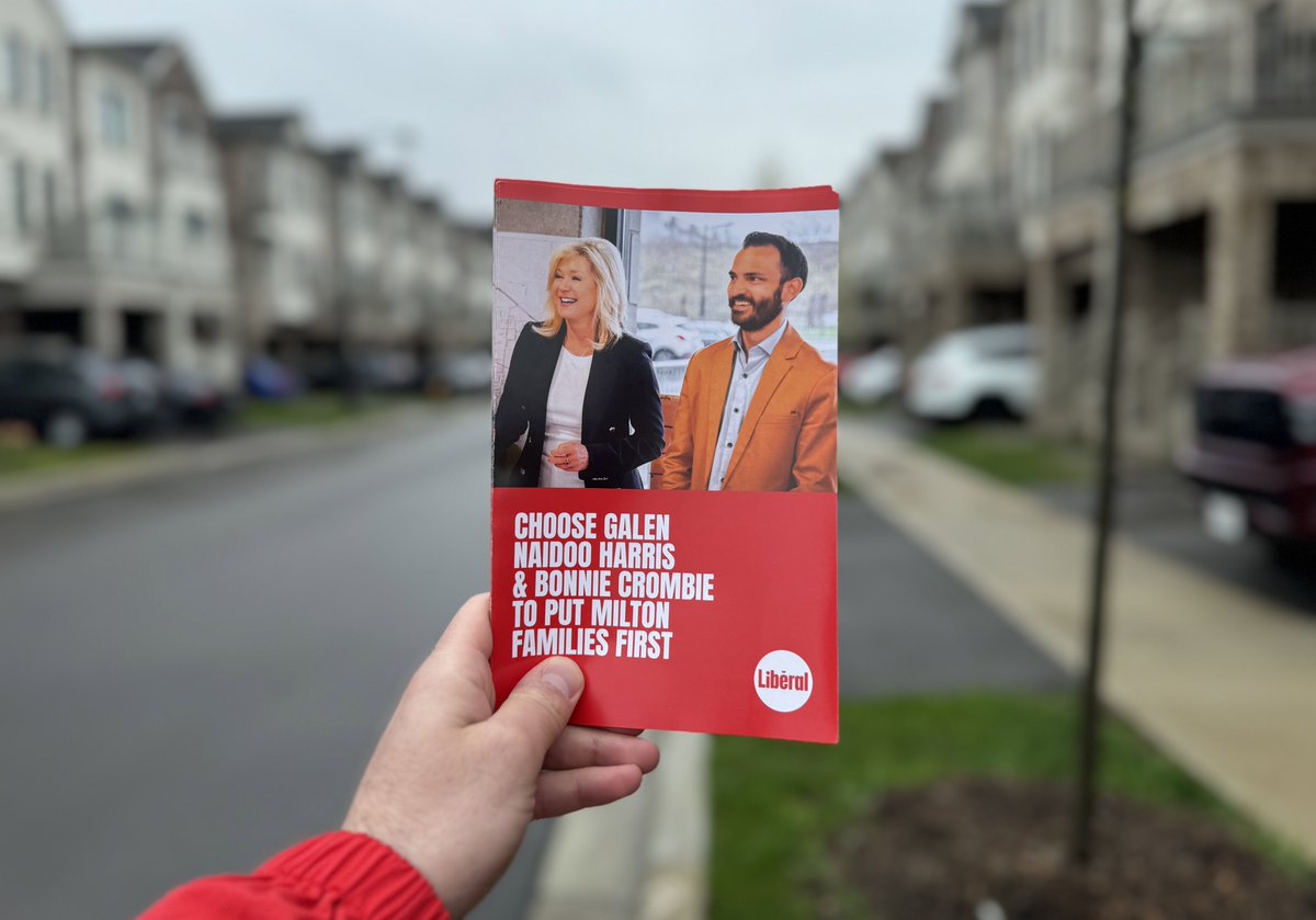 Hitting the doors in #Milton this weekend for our fantastic @OntLiberal candidate @GalenNHarris! Galen has deep connections with Milton and will bring that knowledge and a fresh voice to Queen’s Park! Send @fordnation a message on May 2nd and vote for Galen! #onpoli