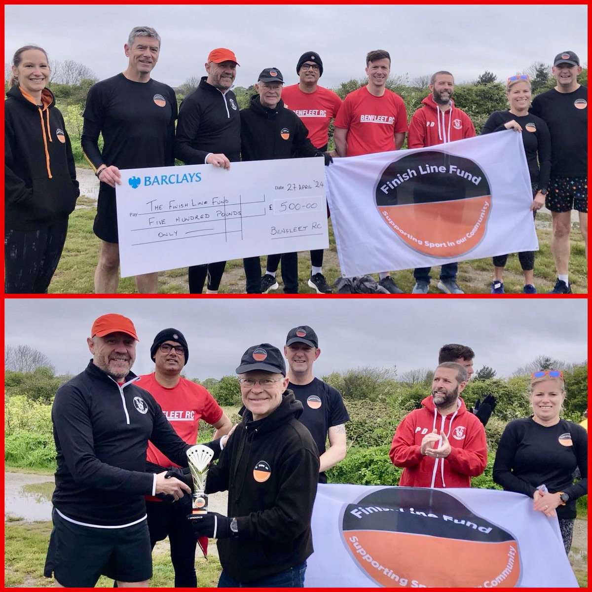 This weekend, we donated £500 from Benfleet 15 race to @finishlinefund, supporting another defibrillator for our community!

We were also presented with the trophy for winning the Virtual Relay!#BenfleetRC #BenfleetRunning #BRC #CommunitySupport #CharitySupport #RelayChampions