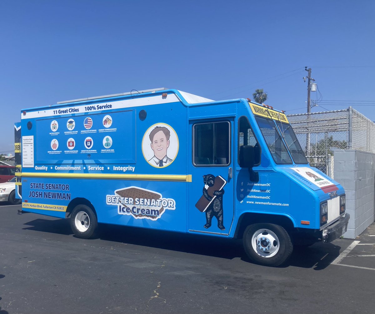 Thank you CA State Senator Newman for bringing your Ice Cream Treats to our Sit In and Read at the HB Public Oak View Branch Library .