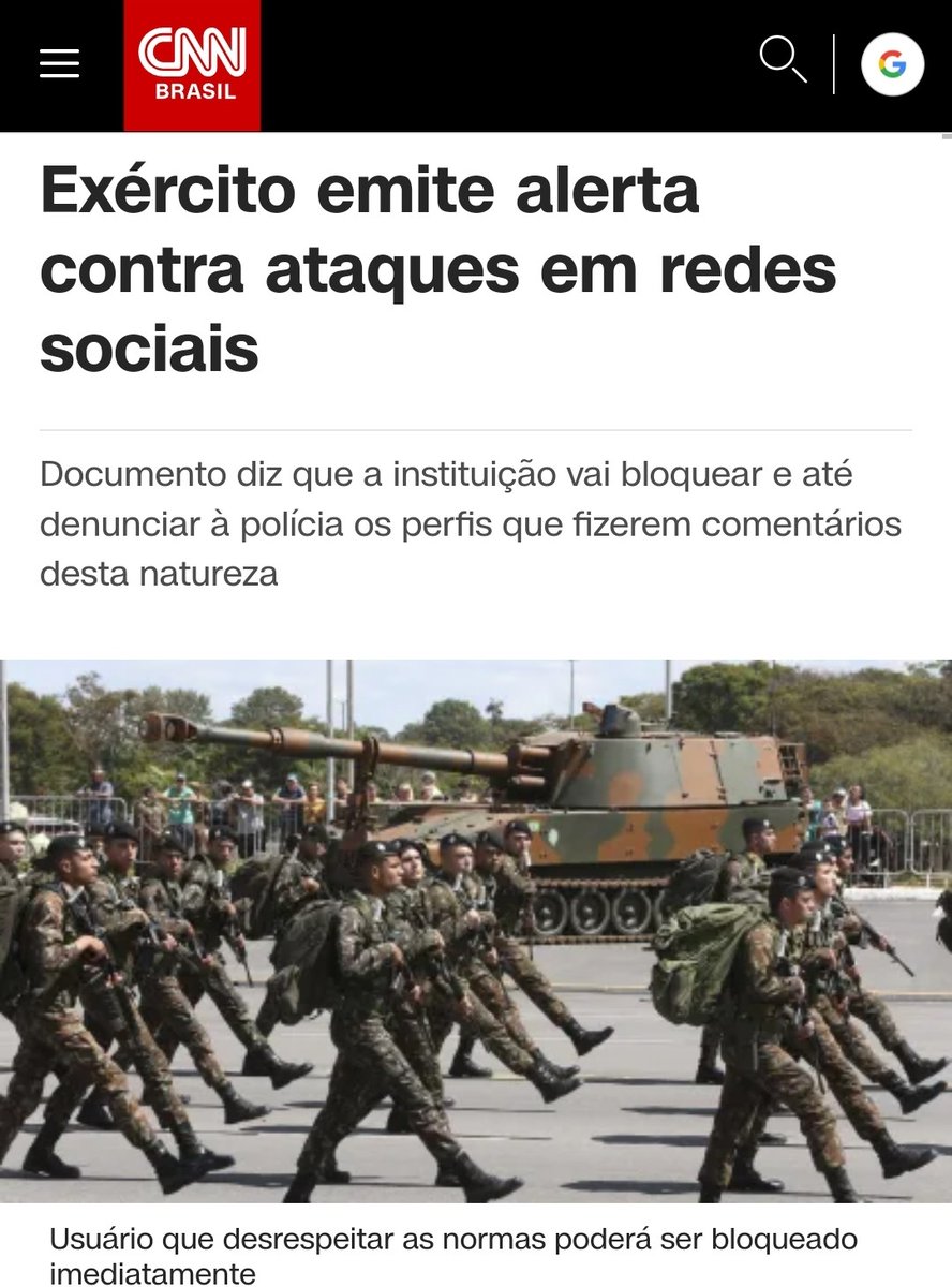 O Exército Brasileiro, que já foi uma das instituições mais respeitadas do Brasil, passa a ser visto como inimigo do povo e reage da pior maneira possível: com ameaça de prisão. Na Venezuela começou assim, até que um dia tanques foram jogados contra manifestantes nas ruas.