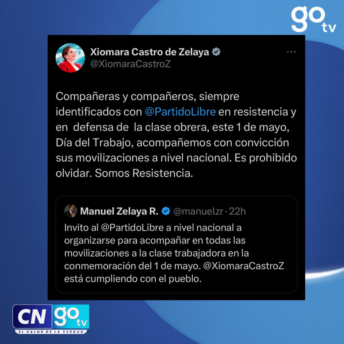 #CNGOTV 🔴 La presidenta Xiomara Castro hace el llamado a los militantes del Partido Libre para acompañar a las movilizaciones a nivel nacional, este 1 de mayo, Día del Trabajo. #XiomaraCastro #DiaDelTrabajo #Honduras