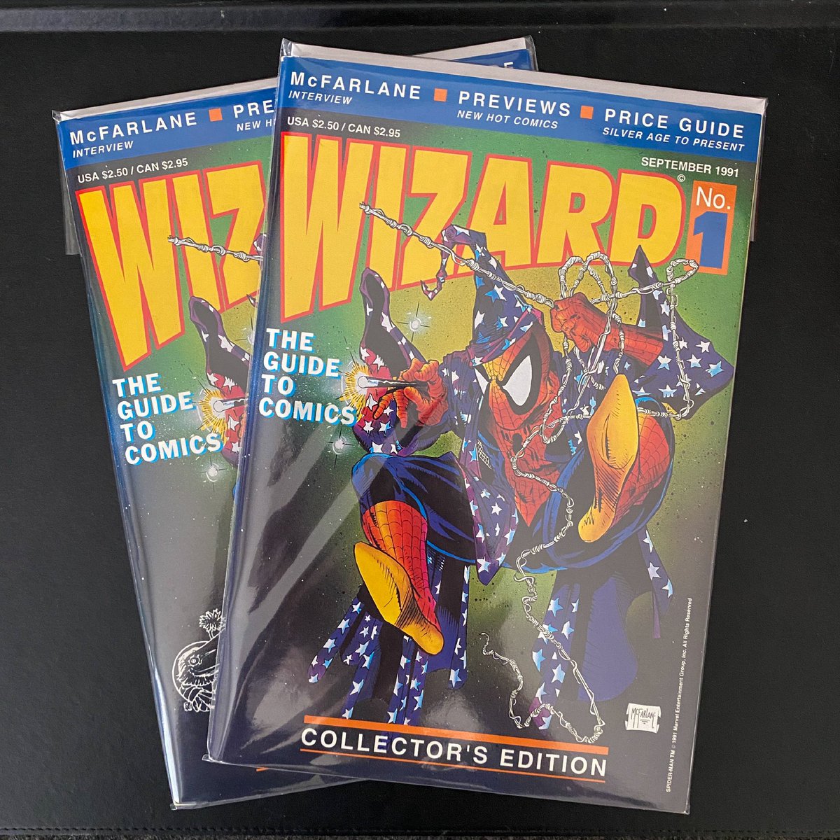 halili's tweet image. Forgot I had these! Untouched since purchasing them from my LCS many, many years ago 💙❤️ #wizardmagazine #spiderman