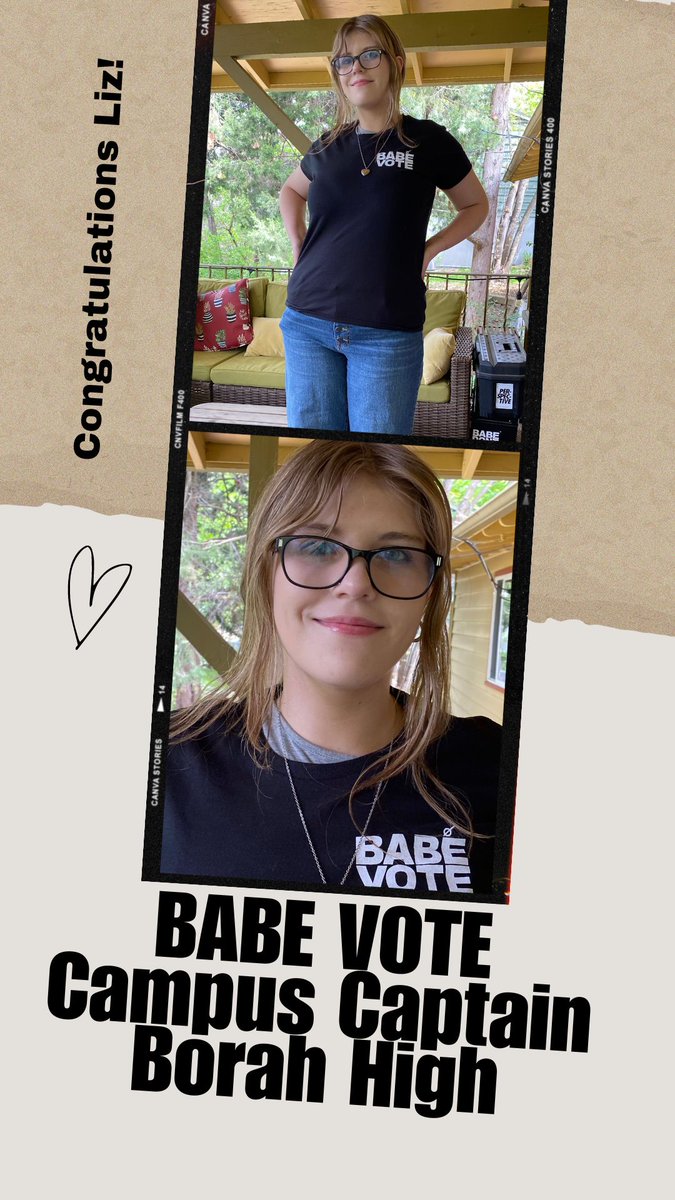 Thanks to donations from some generous Idaho women, BABE VOTE is able to name a couple more Campus Captains & provide them with voter registration kits so they can register more young voters. Thank you! And congratulations Liz! #idpol #GenZ babevote.org