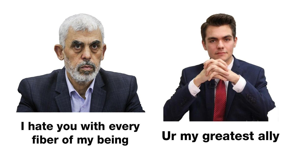 I put it in meme form. Left is the head of Hamas, right is Fuentes.