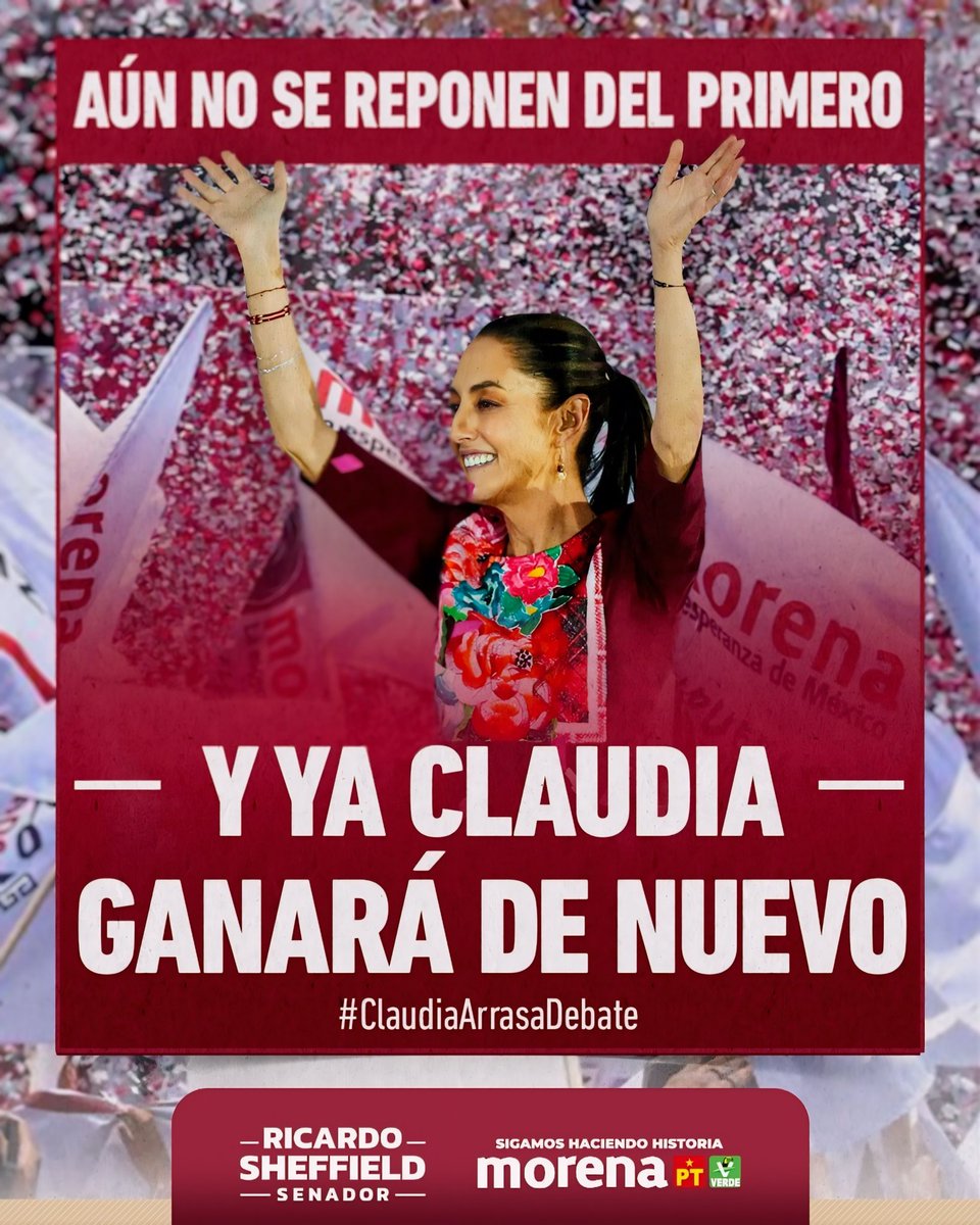 ¡Se sabe! 🇲🇽 Nuestra futura #ClaudiaPresidenta hoy y siempre no deja para nadie. #ClaudiaArrasaDebate