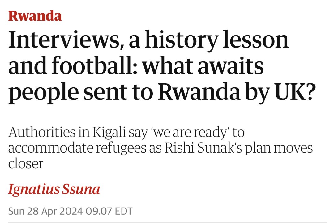 'What awaits people sent to Rwanda? Learn a little history, quick game of footy in the courtyard, maybe an impromptu picnic. It's like SureStart but for asylum seekers. It's all about skills and developing skills to engage stakeholders.'