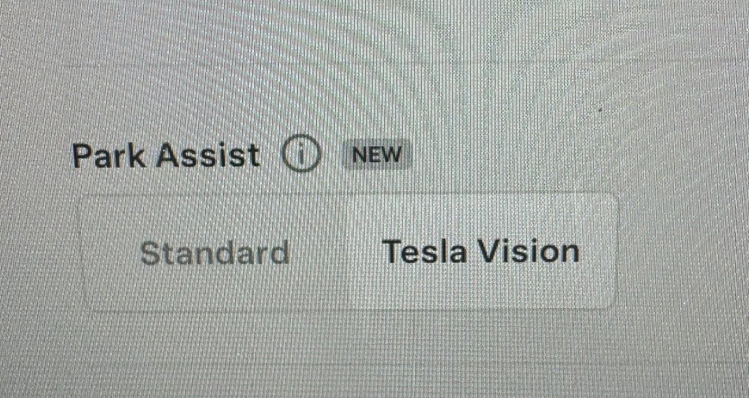 This is cool. When a Tesla with ultrasonic sensors uses Tesla's new Autopark feature, you can switch between standard park assist or just use Tesla Vision (cameras only, no sensors).