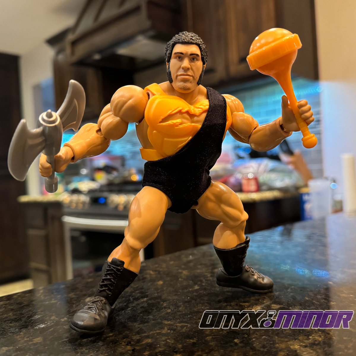 Definitely need *another* Sla’Ker to give this Andre armor. I might even dye or paint the bracers to MOTU-ify him even more. 

#motu #andrethegiant #wwe #motuorigins