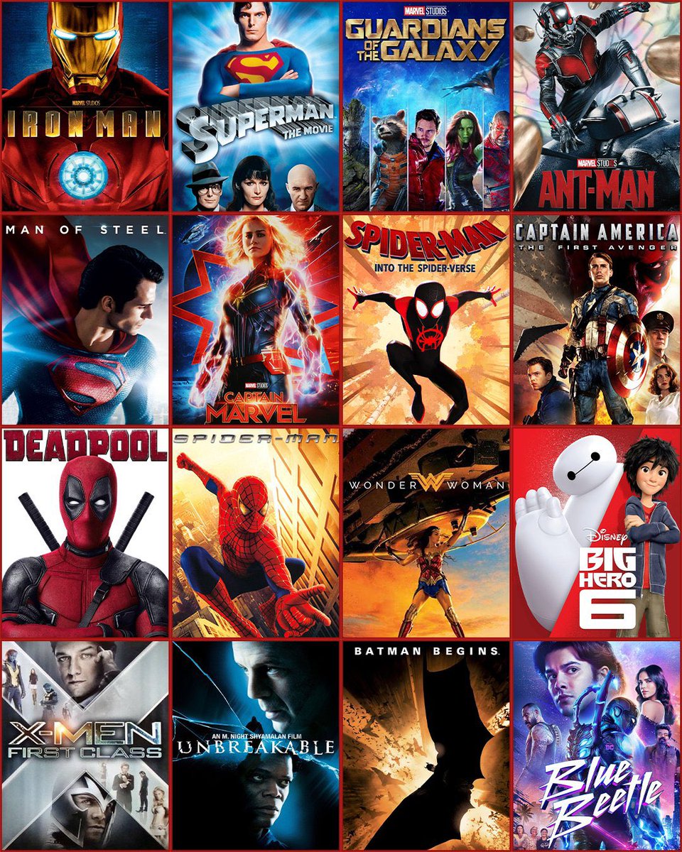 Choose one superhero origin movie from each row…

#NationalSuperheroDay