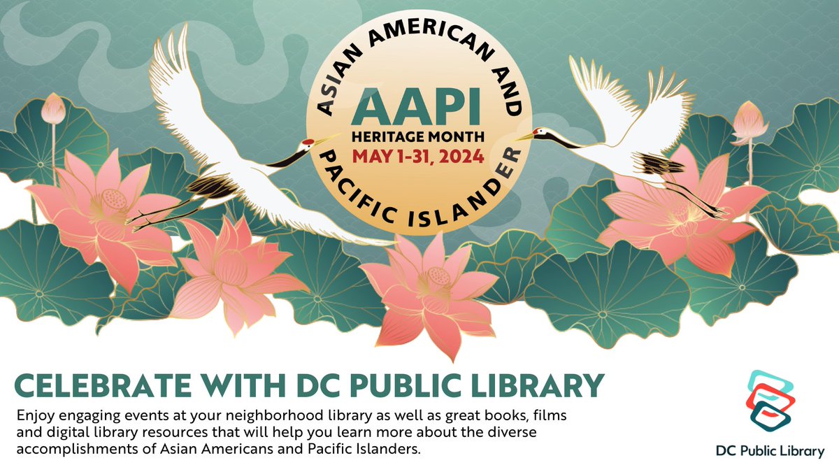 Get ready to celebrate AAPI Heritage Month at the library this May! Join us for author talks, film screenings, craft workshops, and explore our collection of books, films, & digital resources highlighting the diverse accomplishments of the AAPI Community. bit.ly/3w7bYkr