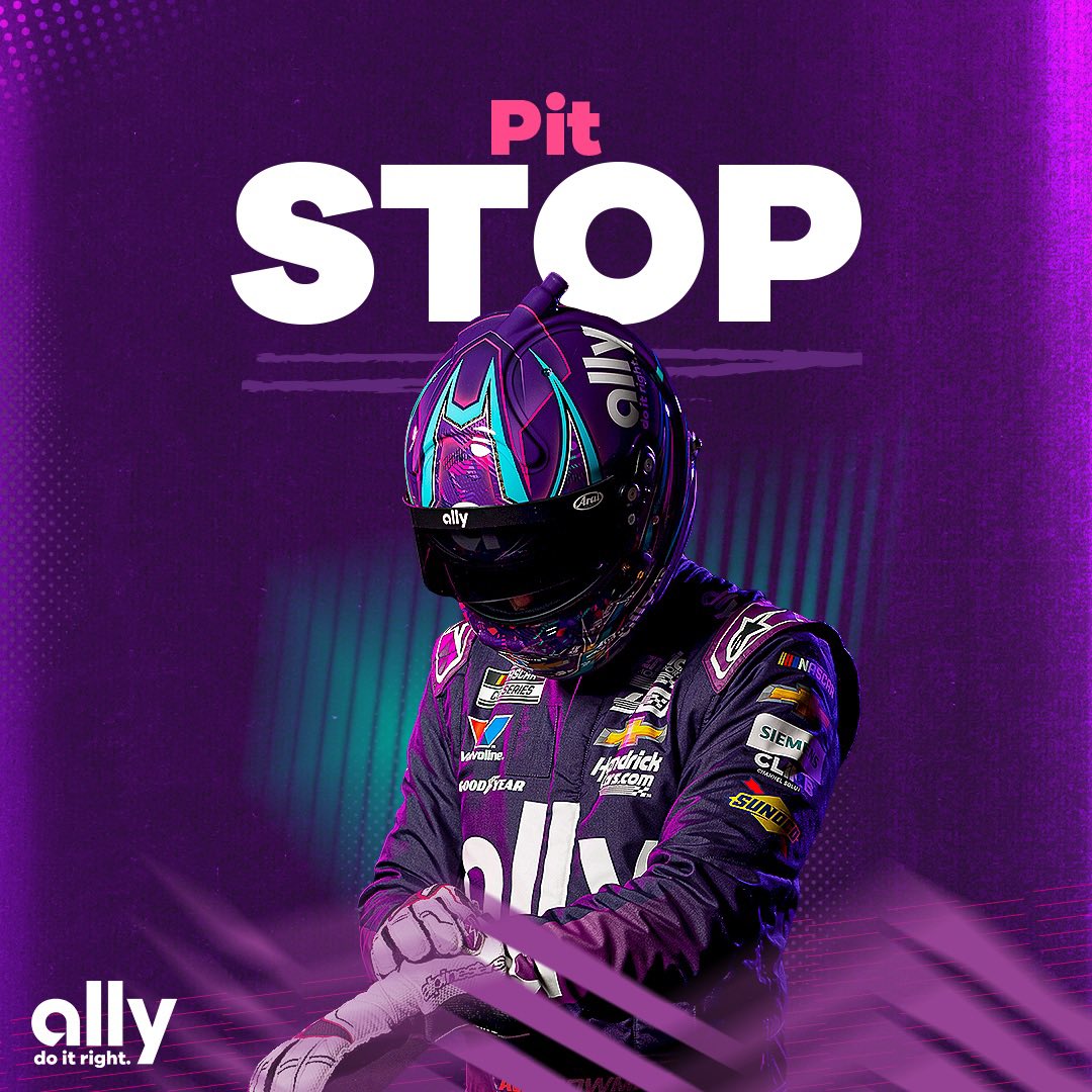 The #Ally48 completes its scheduled green flag stop! 80 laps to go at Dover.