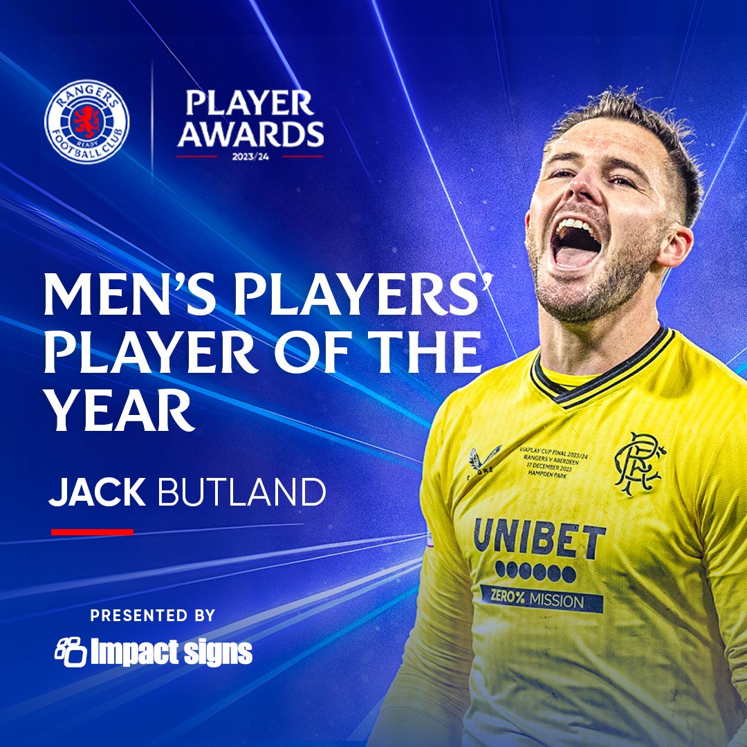 Men's Players' Player of the Year Award | #RangersPOTY

👏 Congratulations, <a href="/JackButland_One/">Jack Butland</a>
