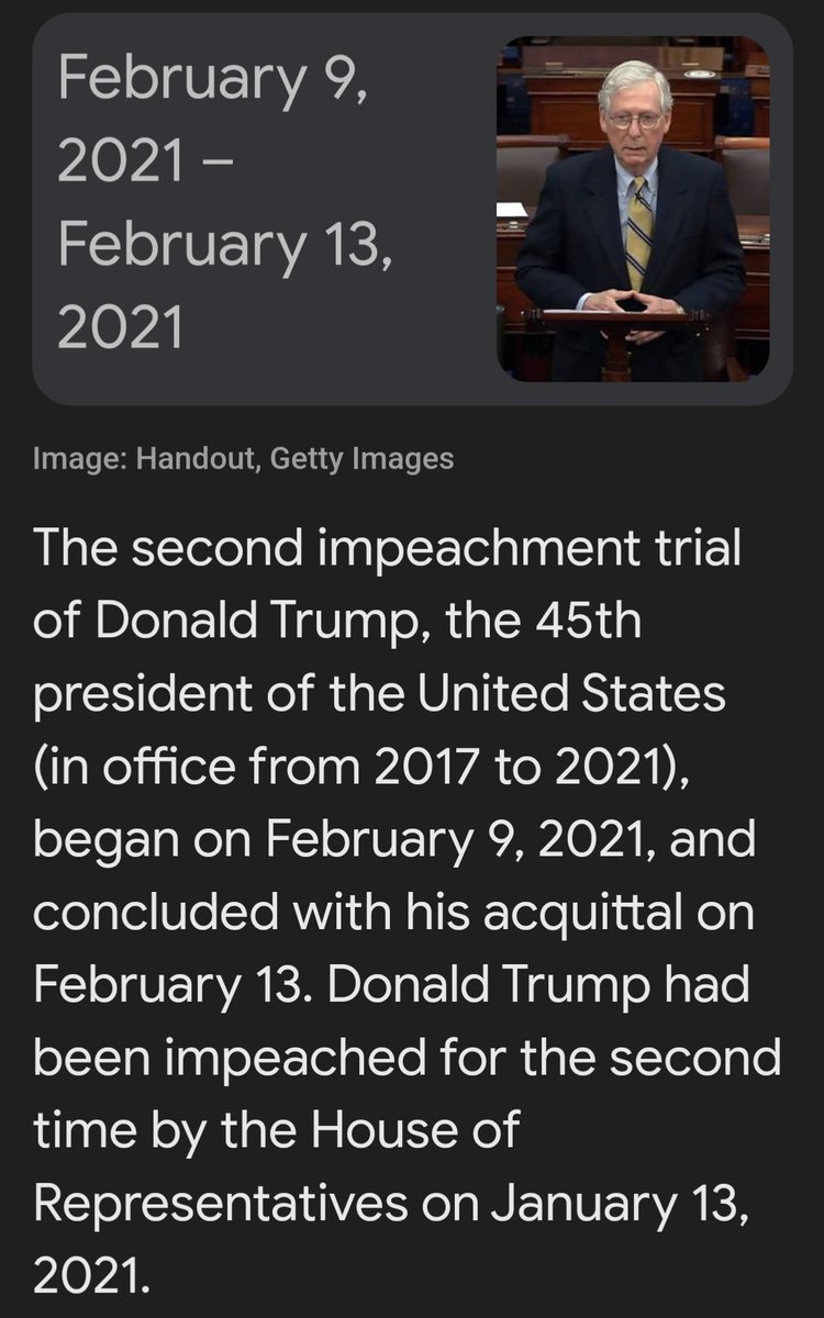 Every word of this is true

And it was #MitchMcConnell
who purposely WAITED
until #Trump was out of office
to hold the
2nd #Impeachment Trial