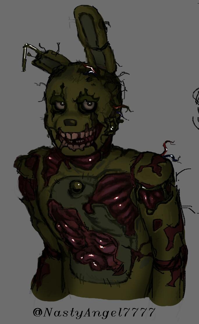 My drawing tablet broke down.. .that won't stop me from drawing my princess though. #fnaf #springtrap