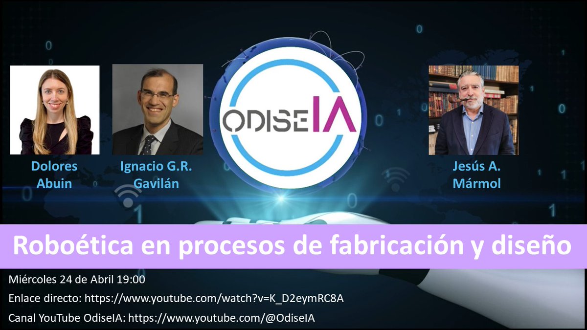 igrgavilan's tweet image. El Miércoles estuve en el evento &quot;Roboética en procesos de fabricación y diseño&quot; organizado por el Área de Relación Robot-Personas de @odise_ia youtu.be/K_D2eymRC8A #Roboetica #Roboethics