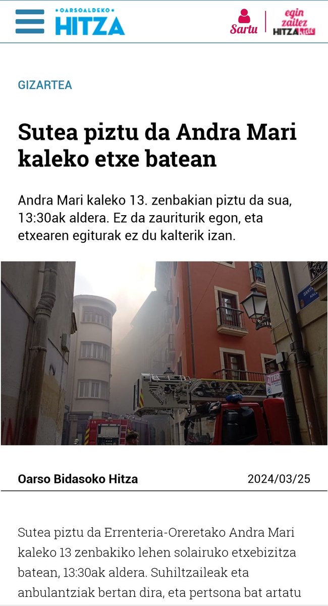 Azken asteetan istripu larriak izan ditugu #orereta #errenteria|n. Badira horrelakoetan argazkitan ateratzen ez diren profesionalak eta isilpean istripua gertatu zaien pertsonen ongizateaz arduratzen direnak. Gizarte Zerbitzuak.